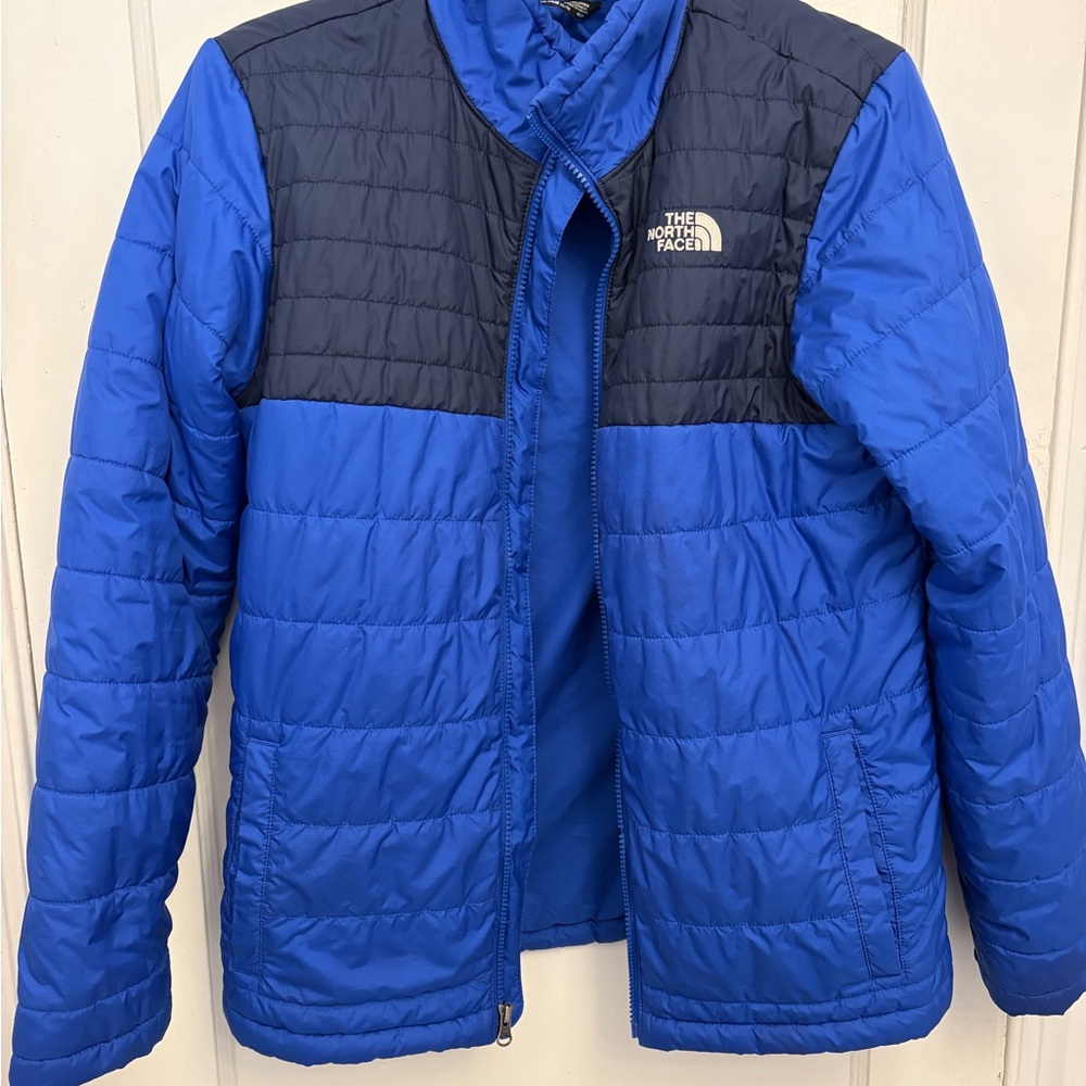 The North Face Boy’s Royal Blue and Navy Blue Quilted Puffer Jacket